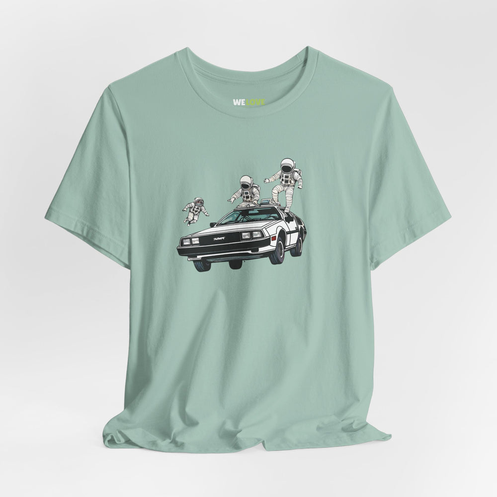 Party in a DeLorean Astronaut Sci-Fi TShirt Cool Sci-Fi Tee