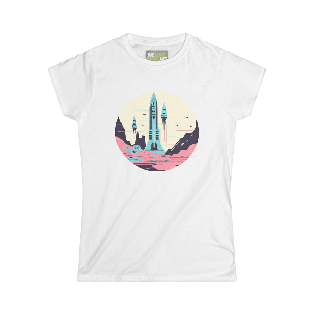 space art tee-The Liftoff Space Art Sci-Fi Woman's Tee