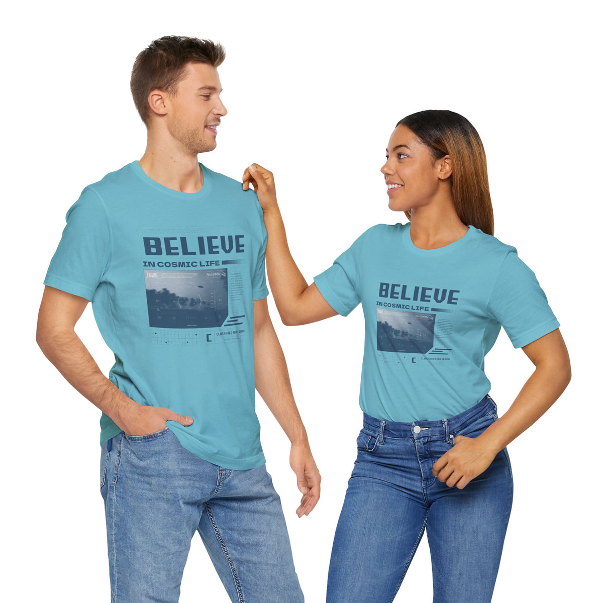 Believe In Cosmic Life UFO Sci-Fi T-Shirt-welovescifi.net