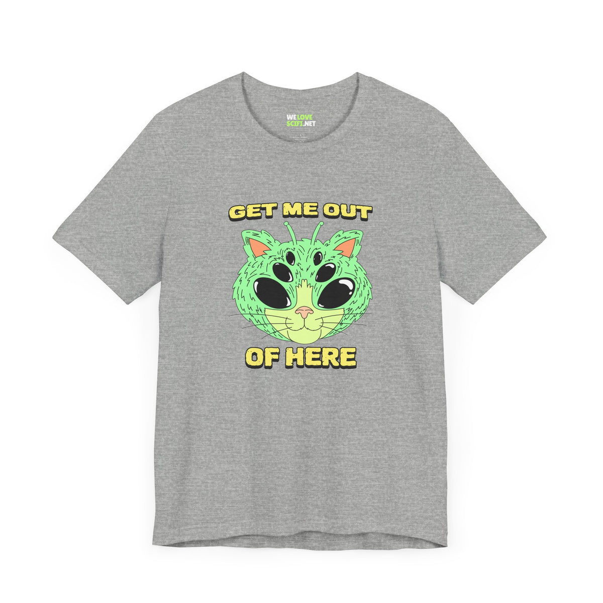 Get Me Out Of Here CatUFO Sci-Fi T-Shirt-welovescifi.net