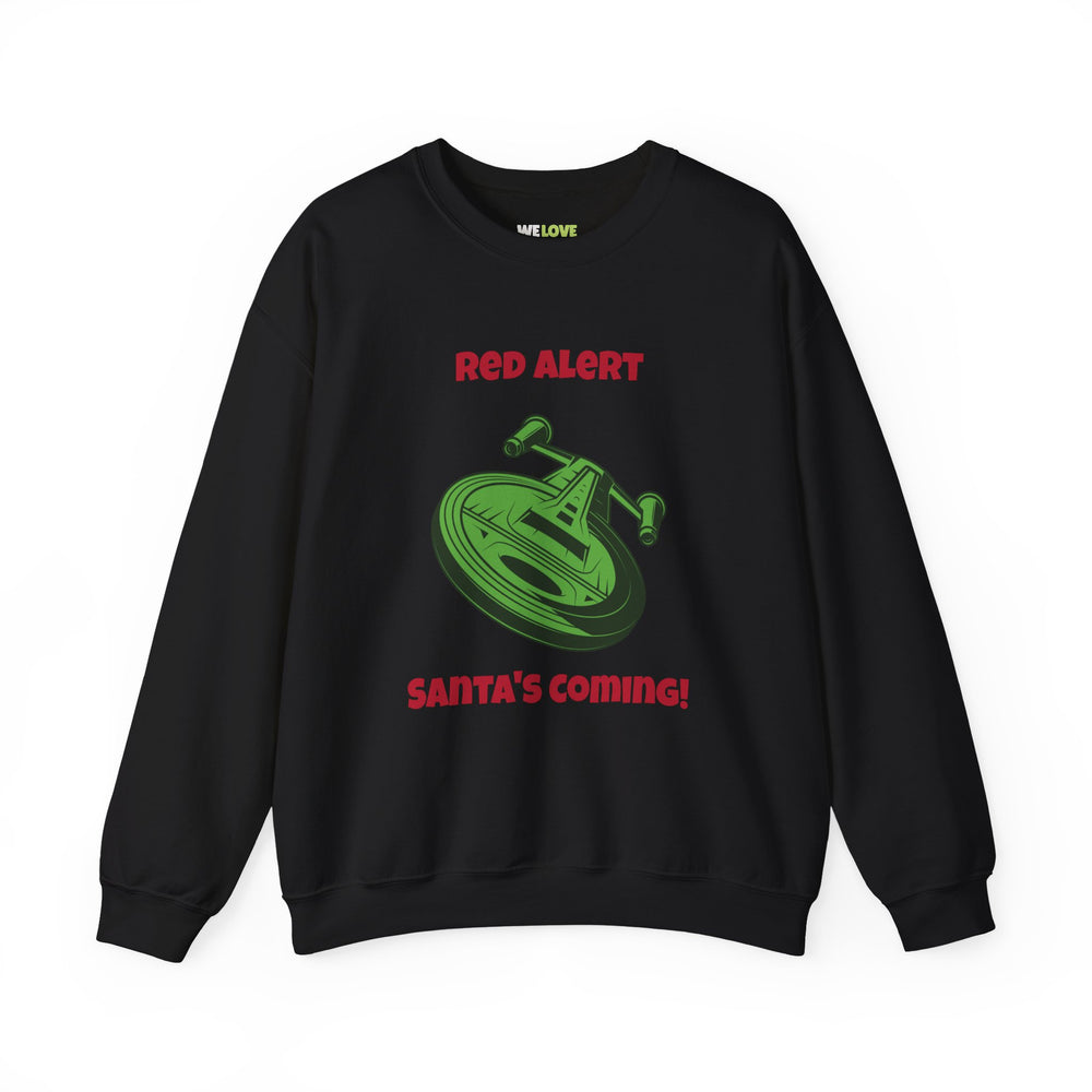 Red Alert Funny SciFi Christmas Crewneck Sweatshirt-welovescifi.net