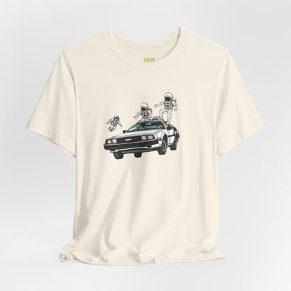 Party in a DeLorean Astronaut Sci-Fi TShirt Cool Sci-Fi Tee