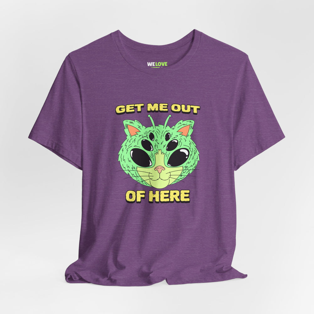 Get Me Out Of Here CatUFO Sci-Fi T-Shirt-welovescifi.net