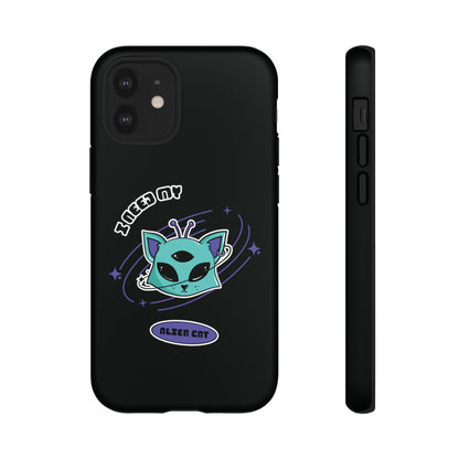 Alien Cat iPhone Case | Funny UFO Sci-Fi Tough Mobile Cover