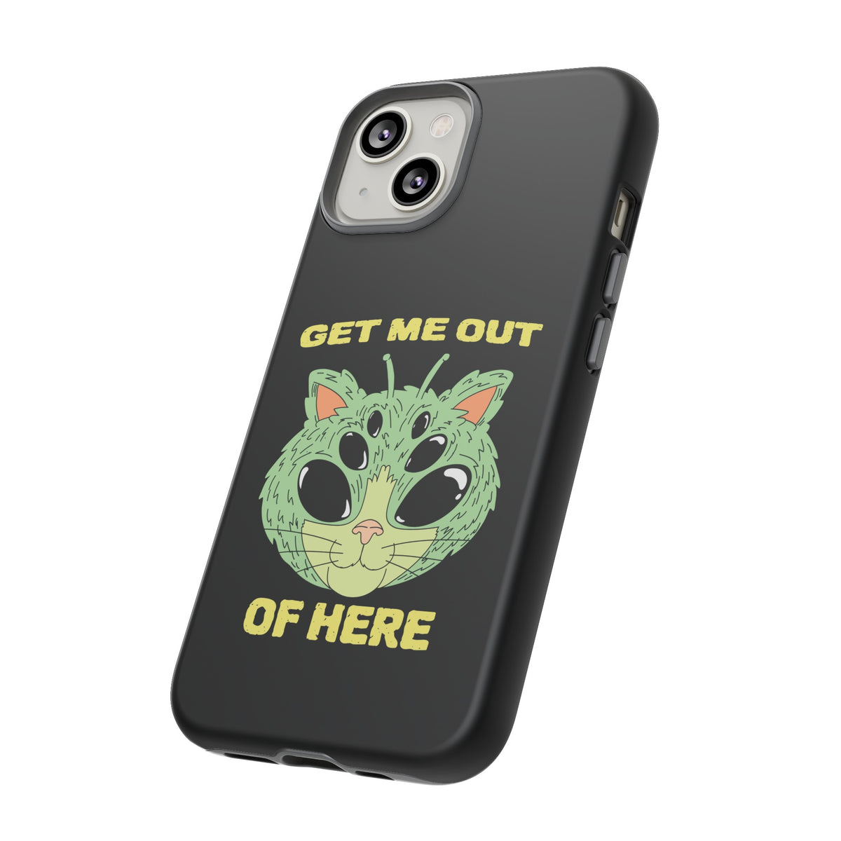 Out Of Here Funny UFO Cat Sci-Fi Tough iPhone Mobile Cases