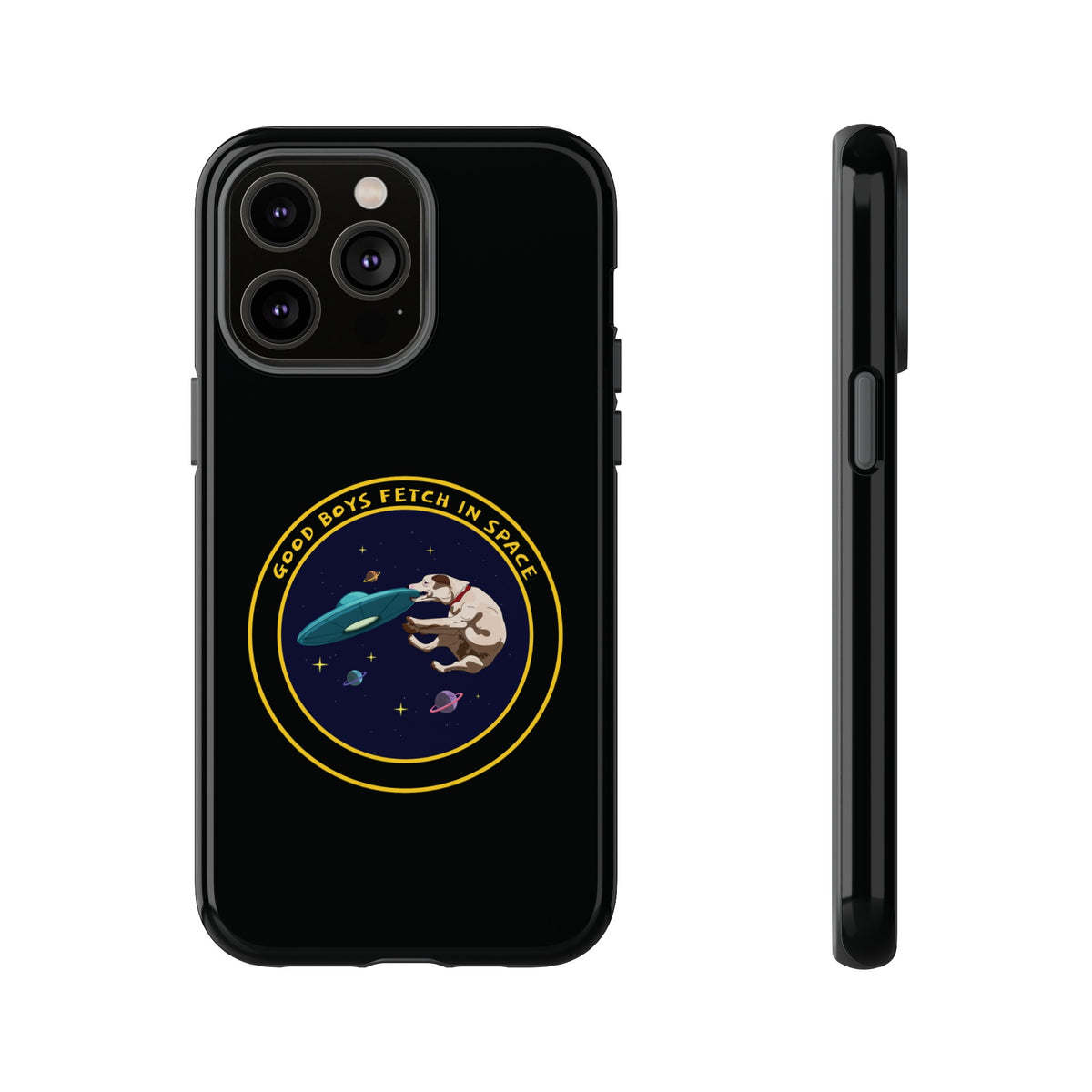 Good Boys Fetch in Space: Funny Dog Sci-Fi iPhone Cases