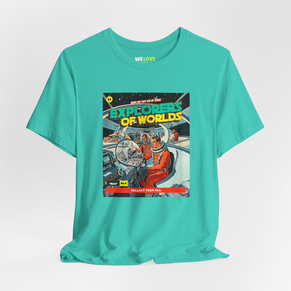 Explorers Of Worlds Retro Sci-Fi T-Shirt-welovescifi.net