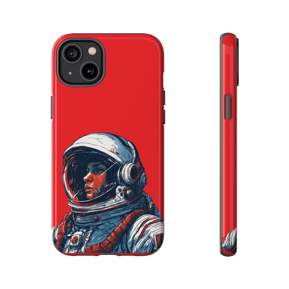 Astronaut In Red SpaceArt Sci-Fi Tough iPhone Mobile Cases