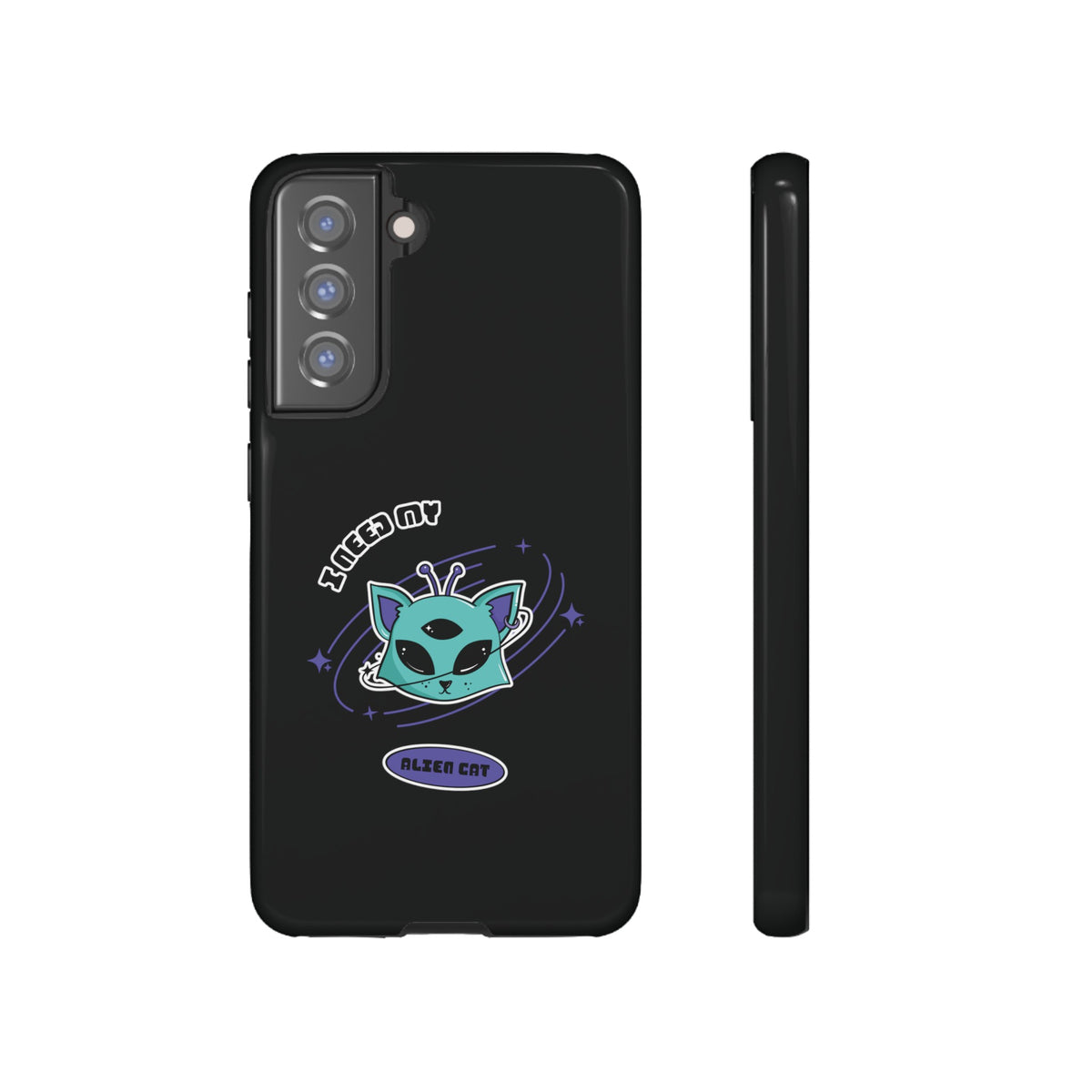 Alien Cat Galaxy Case Funny Sci-Fi Tough Samsung Mobile Case