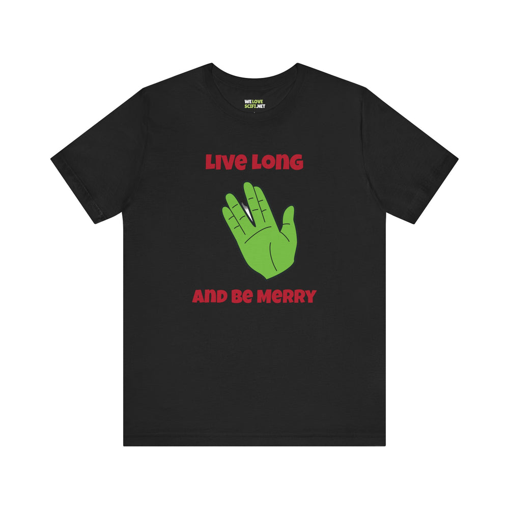 Live Long And Be Merry Funny Spock Christmas Unisex Tee-welovescifi.net