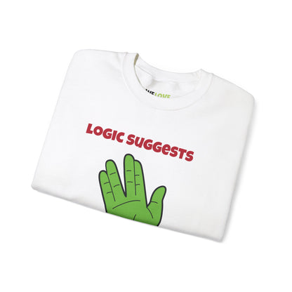 Logic Suggests Funny Spock Christmas Crewneck Sweatshirt-welovescifi.net