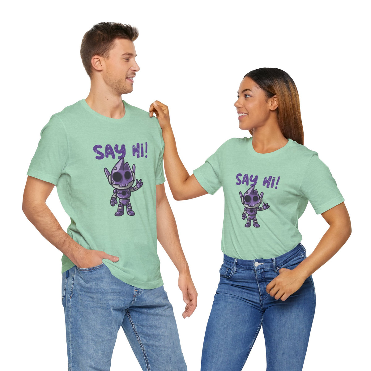 UFO t-shirt-Say Hi Funny UFO Sci-Fi T-Shirt We Love Sci-Fi