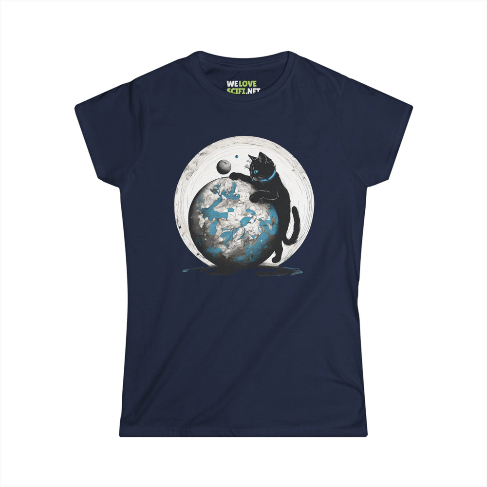 cat sci-fi woman's tee-Space Player Cat SciFi Women's Tee