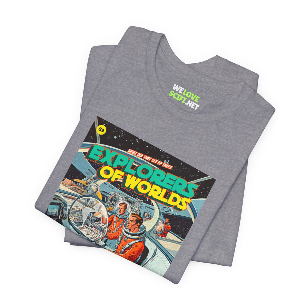 Explorers Of Worlds Retro Sci-Fi T-Shirt-welovescifi.net