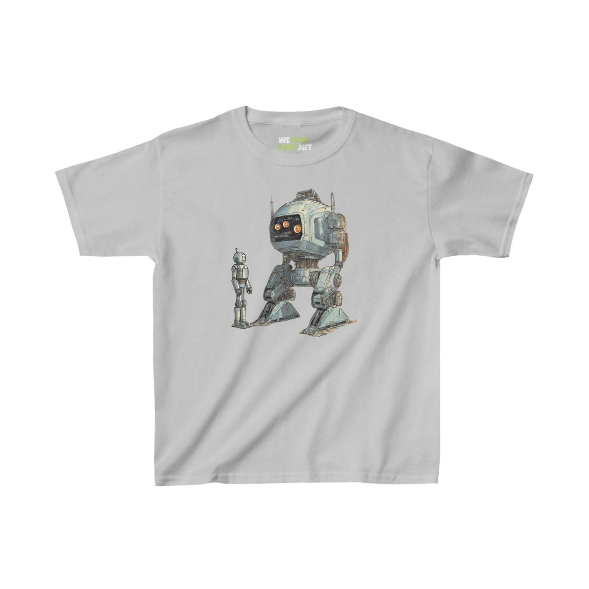 Robot Space Art Tee Let's Be Friends Heavy Cotton Kids Shirt