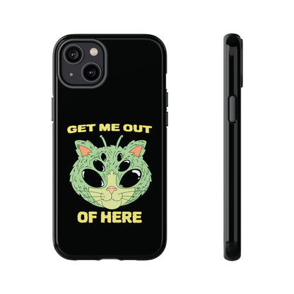 Out Of Here Funny UFO Cat Sci-Fi Tough iPhone Mobile Cases