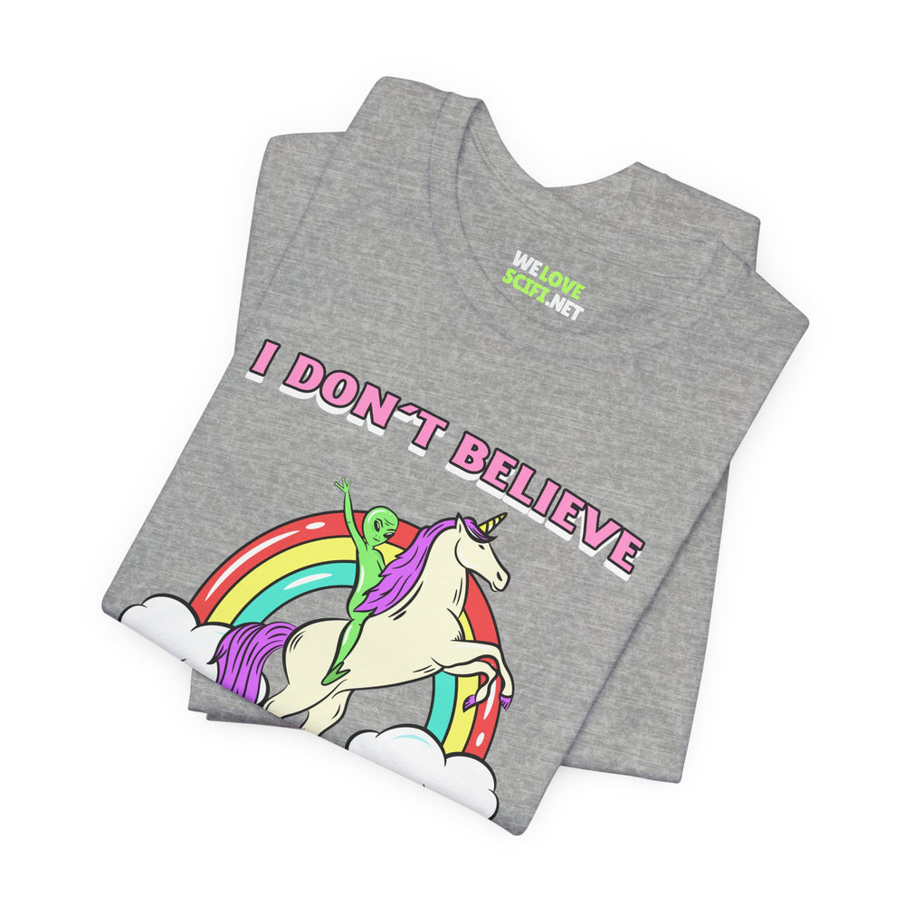 Humans Unicorn UFO Sci-Fi T-Shirt - Sci-Fi T-Shirt