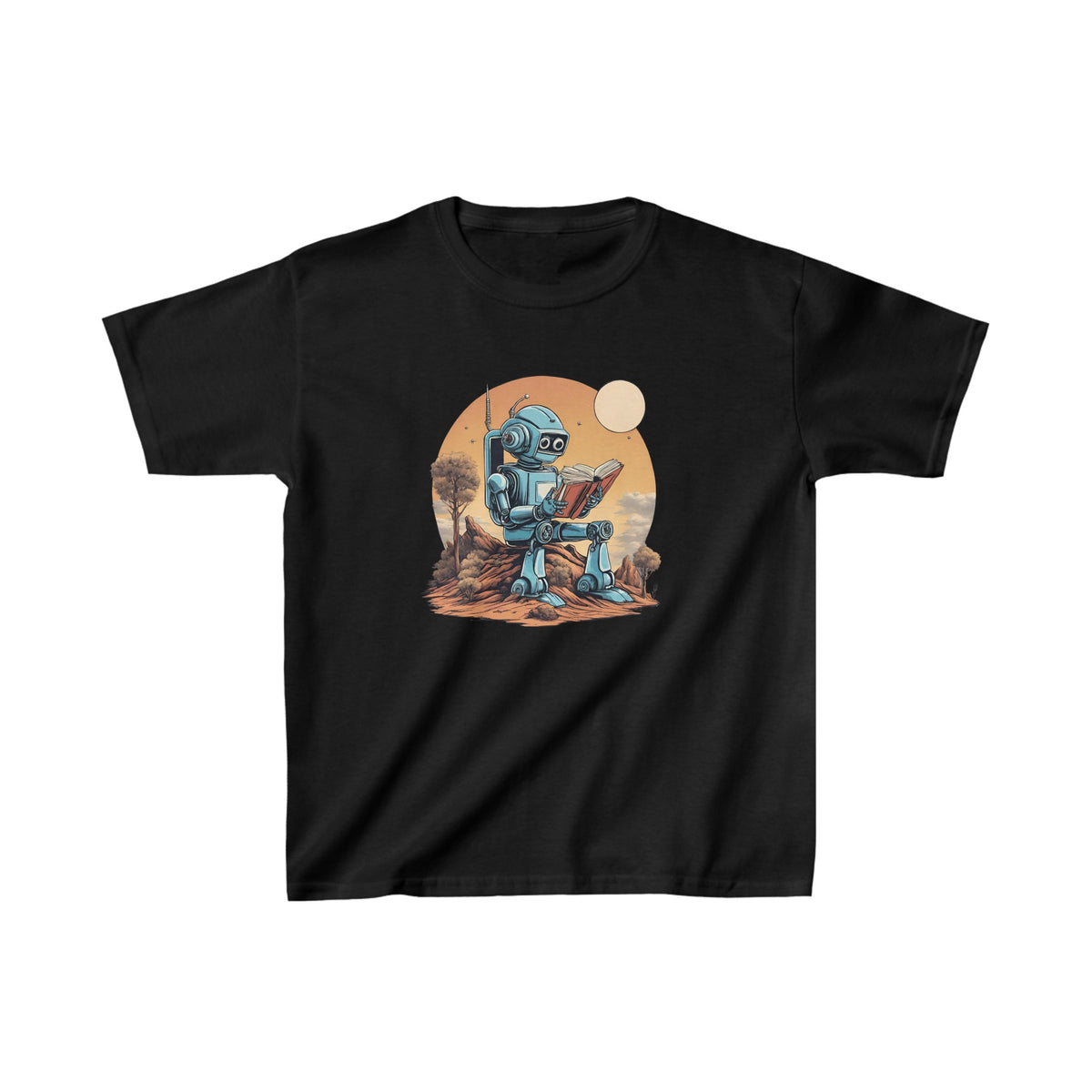 Art Tee for Kids Humans, Robots, Astronauts - Heavy Cotton