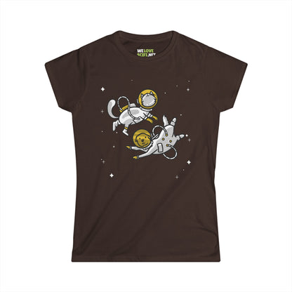 Funny Cat And Dog Astronaut Woman's Tee-welovescifi.net