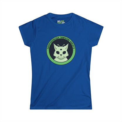 Cryptozoology Tracking Society Funny Cat Alien Woman's Tee