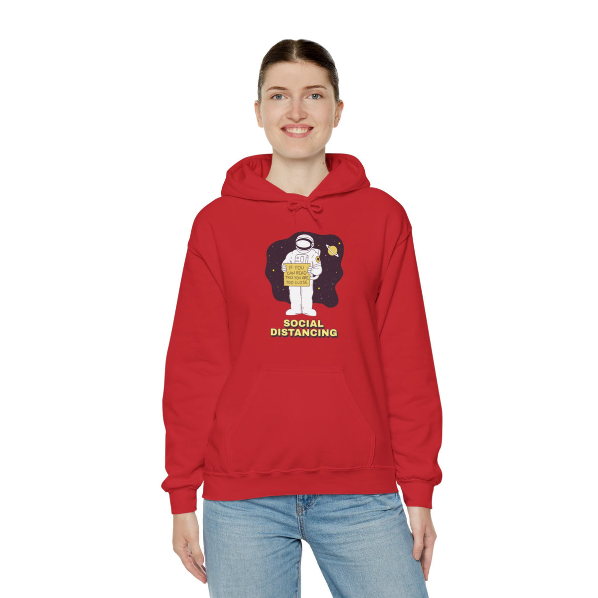 Social Distancing Astronaut Hoodie | Funny Sci-Fi Pullover