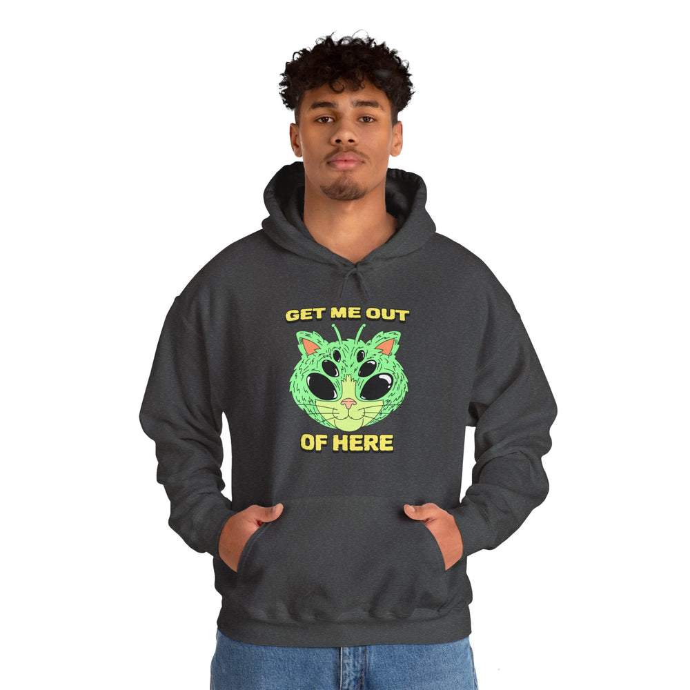 Get Me Out Of Here Funny Cat Alien Hoodie-welovescifi.net