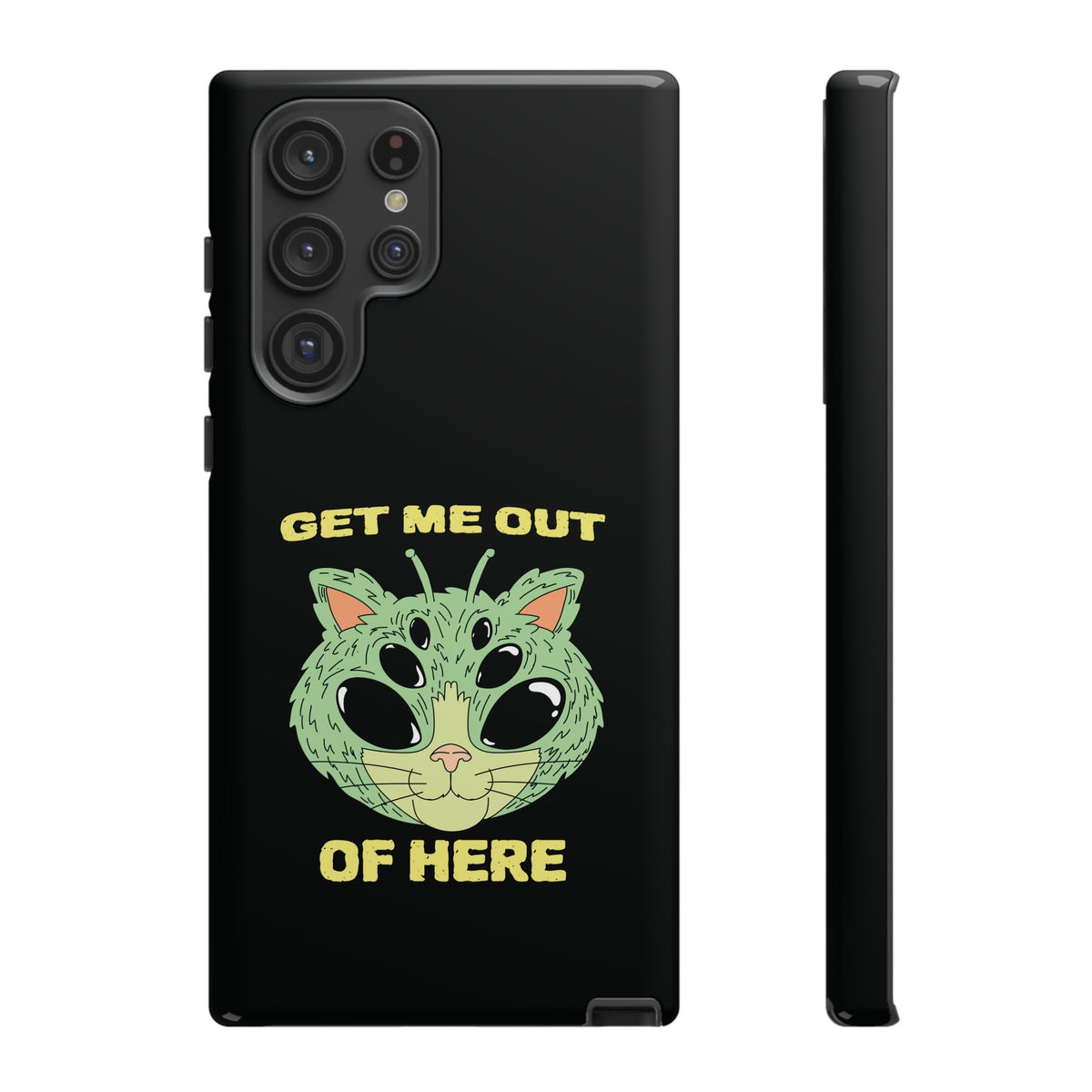 Get Me Out Of Here Funny UFO Sci-Fi Cat Tough Samsung Cases