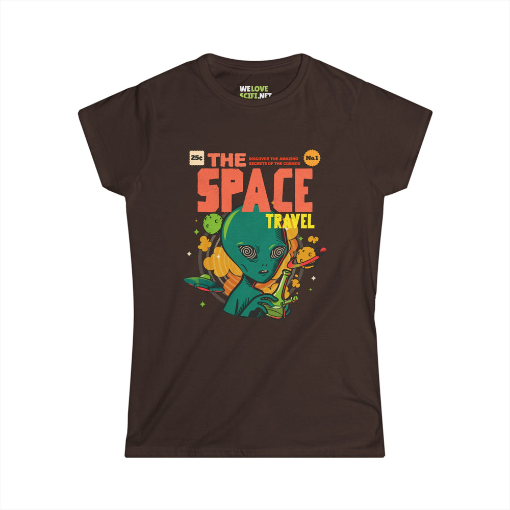 Retro Sci-Fi T-Shirt: Space Travel Comic Alien Women's Tee