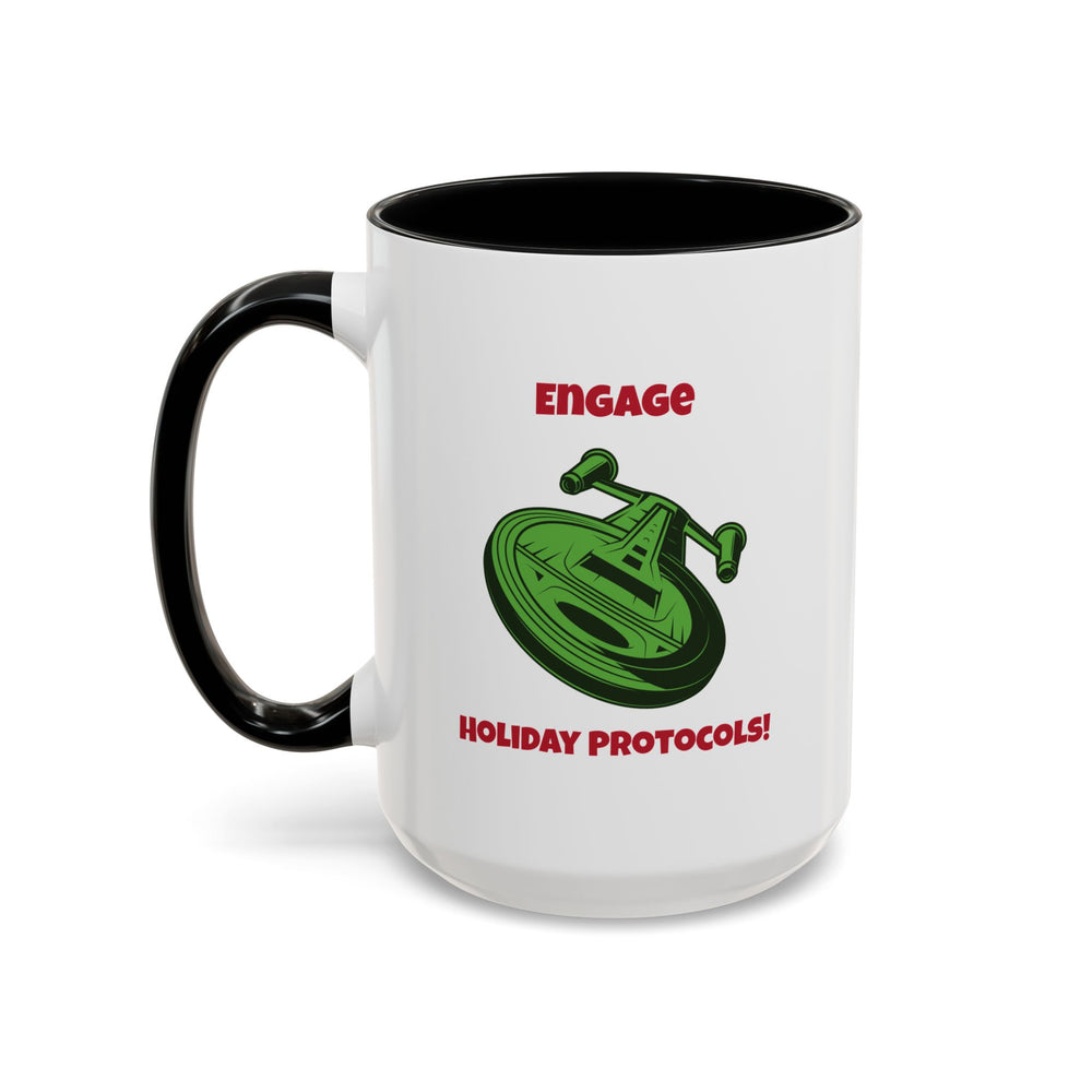 Holiday Protocols  Funny SciFi Christmas Accent Mug-welovescifi.net