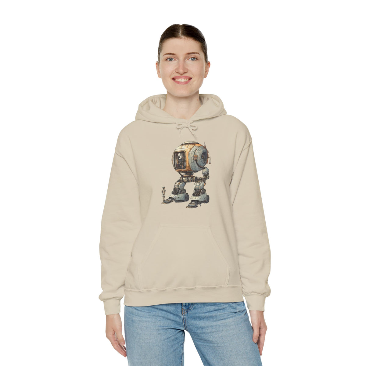 Let's Take a Ride Robot Space Art Hoodie - Sci-Fi Design