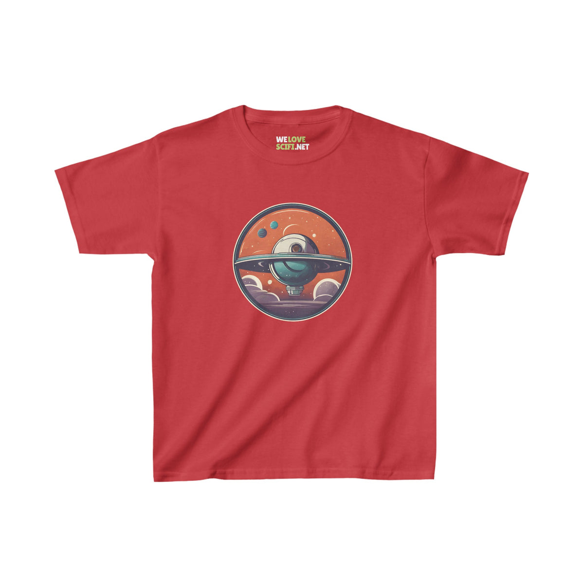 Spacestation No.2 Space Art Astronaut Kids Heavy Cotton Tee