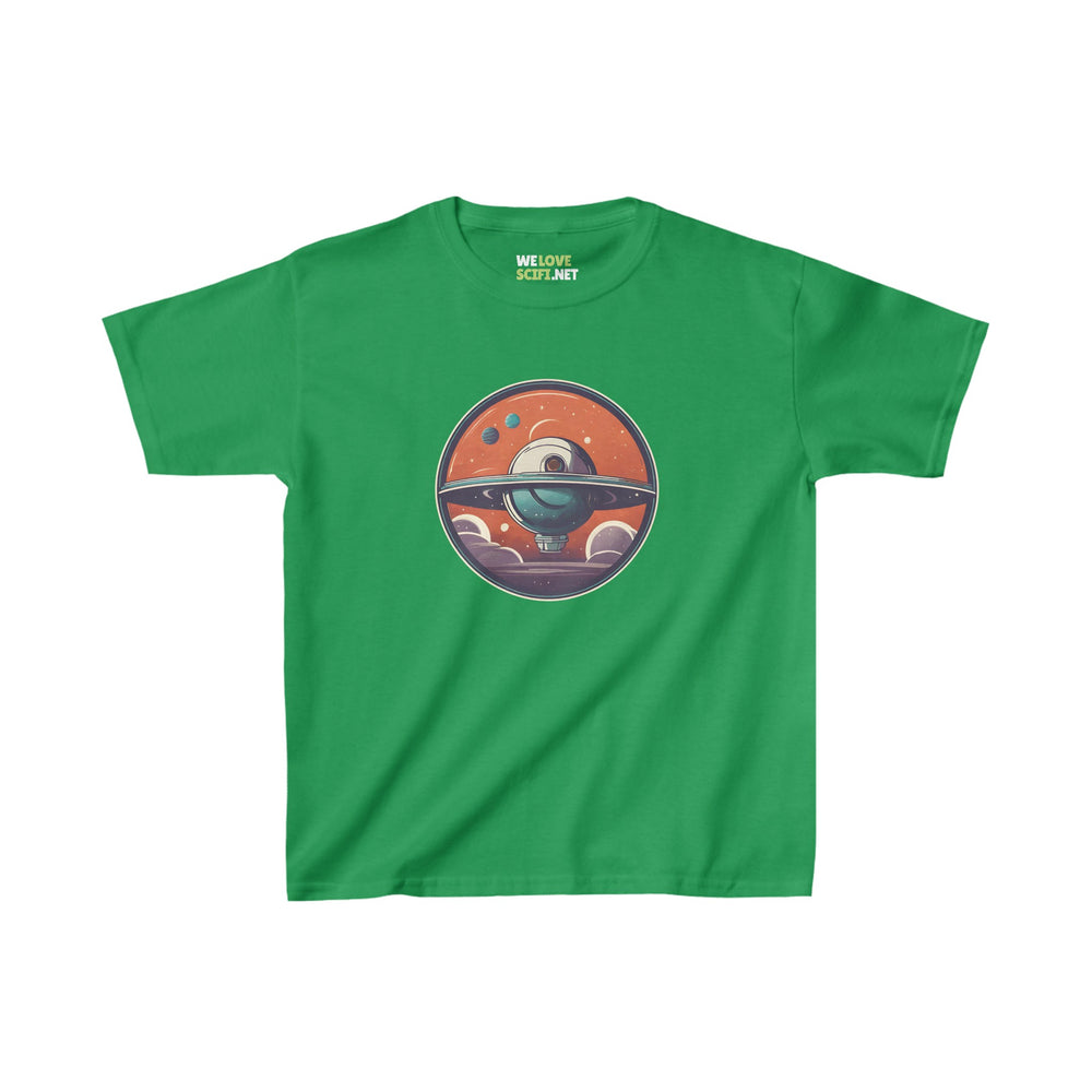 Spacestation No.2 Space Art Astronaut Kids Heavy Cotton Tee