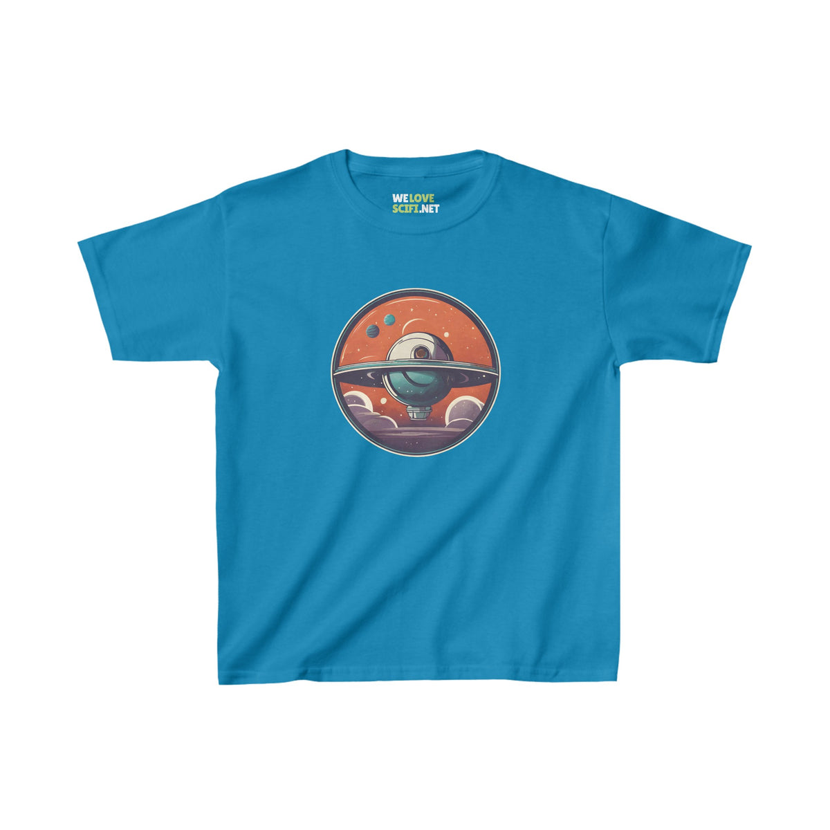 Spacestation No.2 Space Art Astronaut Kids Heavy Cotton Tee