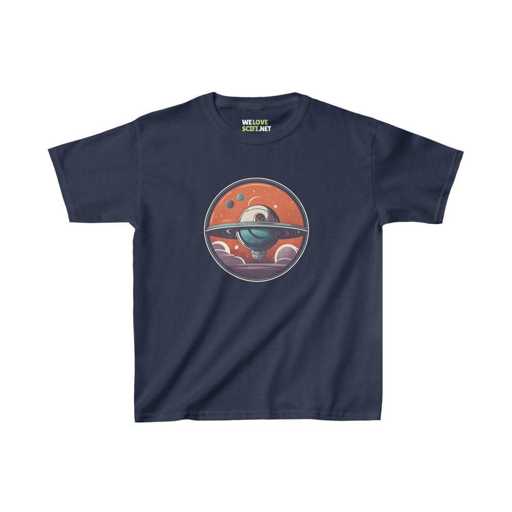 Spacestation No.2 Space Art Astronaut Kids Heavy Cotton Tee