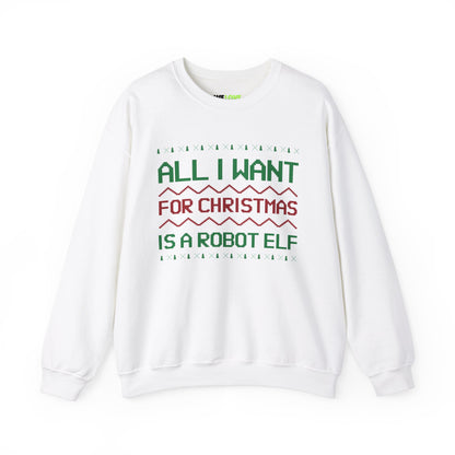 All I Want For Christmas Is A Robot Elf Unisex Crewneck Sweatshirt-welovescifi.net