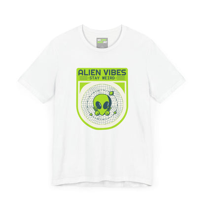 Alien Vibes Stay Weird Funny UFO Sci-Fi T-Shirt-welovescifi