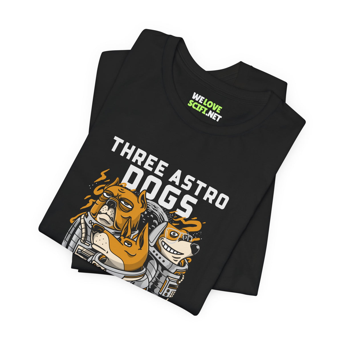 Three Astro Dogs Funny Astronaut Sci-Fi T-Shirt-welovescifi.net