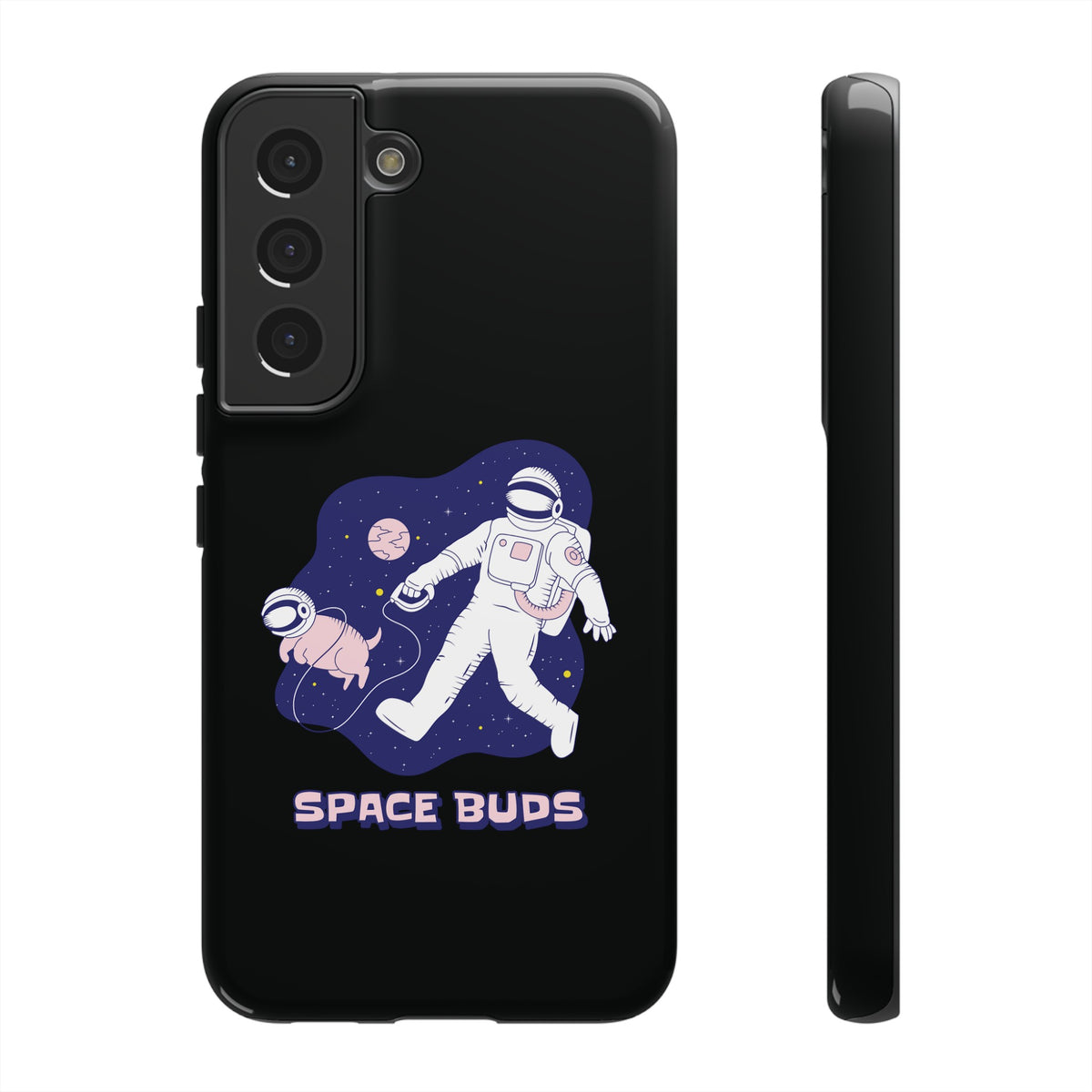 Space Buds Samsung Galaxy Cases Astronaut Dog SciFi Design