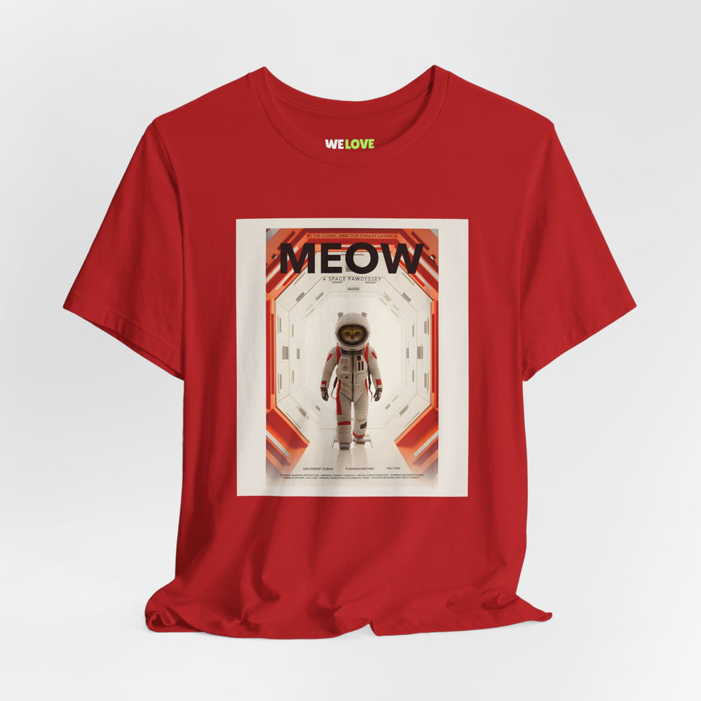 Funny Cat Astronaut T-Shirt - Meow Movie Inspired Sci-Fi Tee