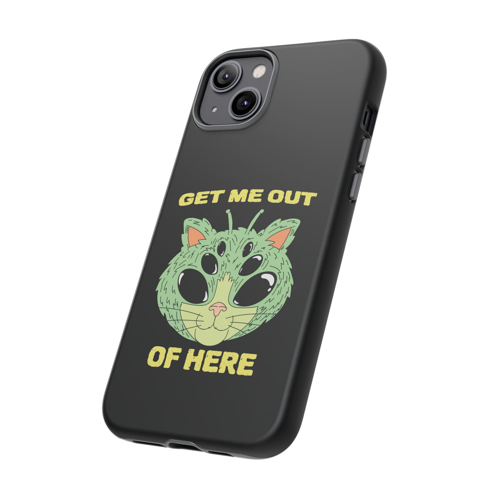 Out Of Here Funny UFO Cat Sci-Fi Tough iPhone Mobile Cases