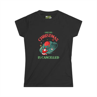 Christmas Is Cancelled Funny UFO Woman's Tee-welovescifi.net