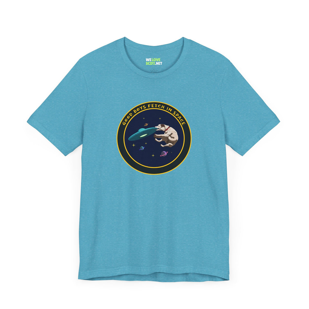 Good Boys Fetch in Space Funny Dog UFO T-Shirt WeLoveSciFi