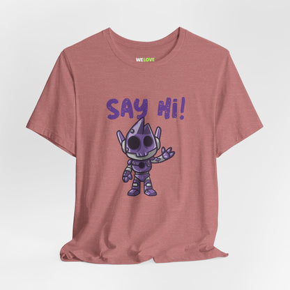 UFO t-shirt-Say Hi Funny UFO Sci-Fi T-Shirt We Love Sci-Fi