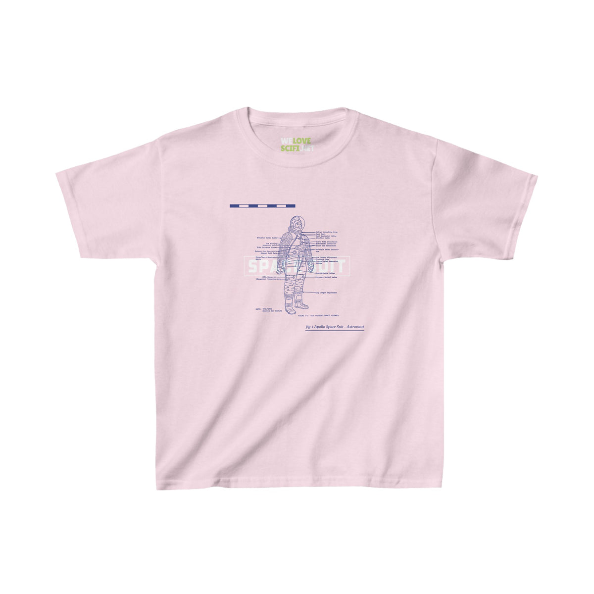 Space Suit Patent Tee for Kids - Heavy Cotton T-Shirt