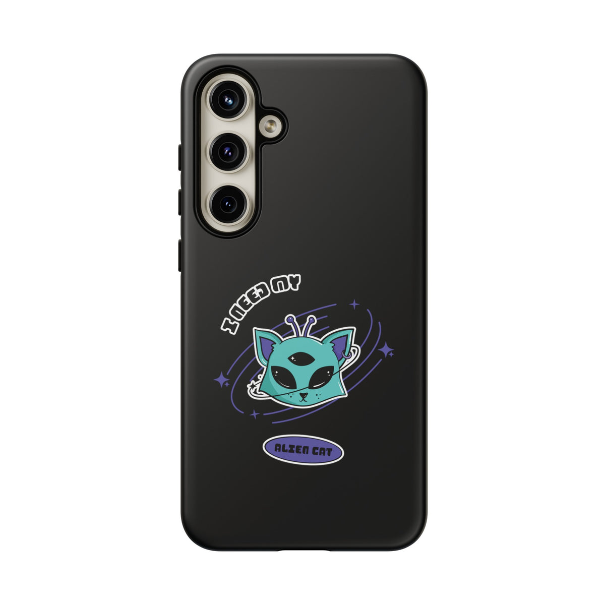 Alien Cat Galaxy Case Funny Sci-Fi Tough Samsung Mobile Case