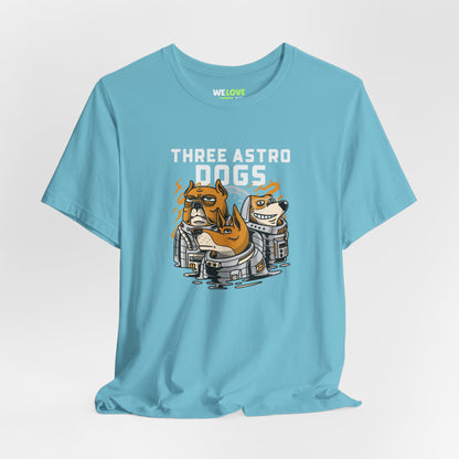 Three Astro Dogs Funny Astronaut Sci-Fi T-Shirt-welovescifi.net