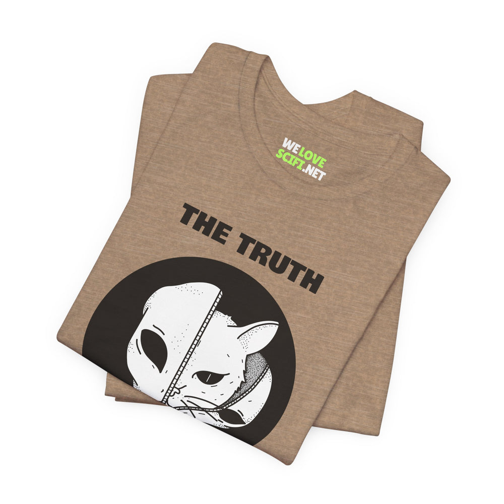 UFO t-shirt-The Truth is Out There Cat UFO Sci-Fi T-Shirt