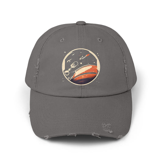 station cap-Space Station No18 Unisex Retro Distressed Cap