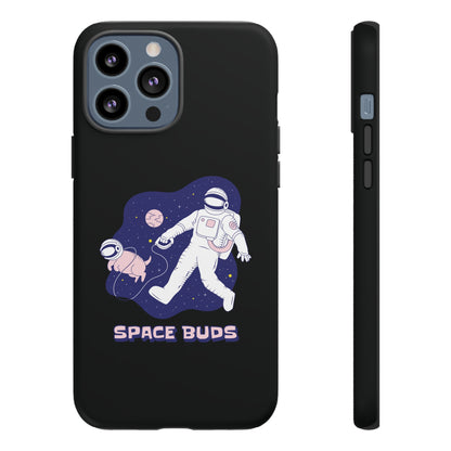 Space Buds iPhone Cases Fun Sci-Fi Astronaut & Dog Covers