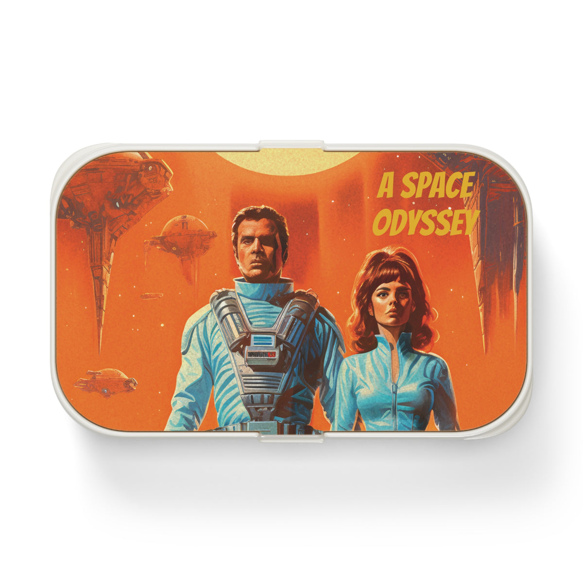 A Space Odyssey Retro UFO Poster Bento Lunch Box